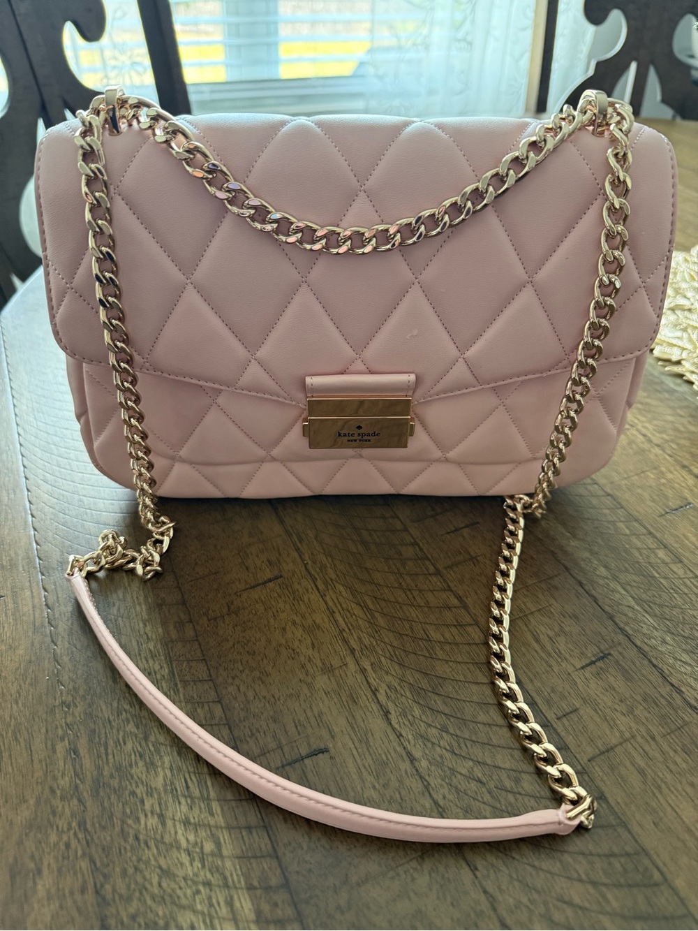 kate spade Quilted Blush Pink Chain-Handle Crossbody